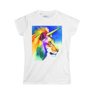 Rise by Ariah - Women's Softstyle Tee: Vibrant "Unilion" Design