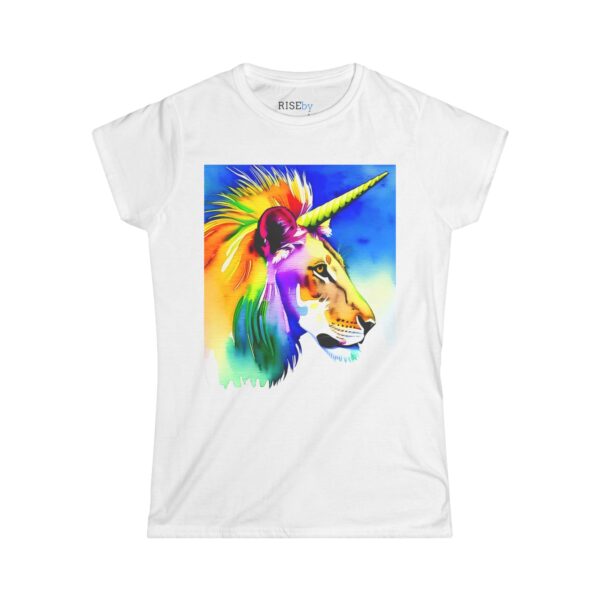 Rise by Ariah - Women's Softstyle Tee: Vibrant "Unilion" Design
